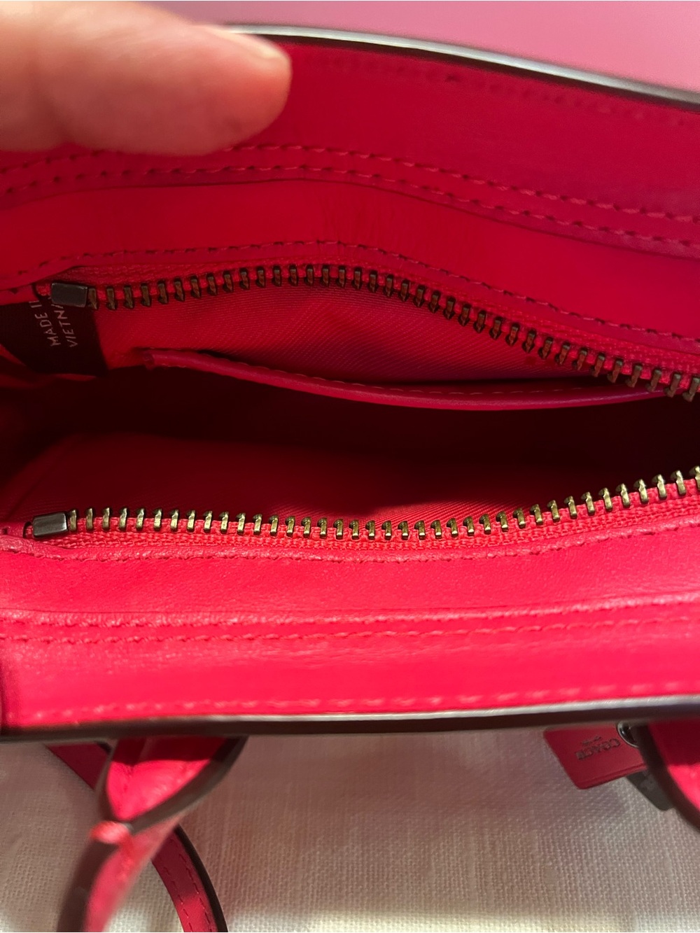 Coach Pebbled Leather Satchel in Hot Pink - Picture 6 of 10